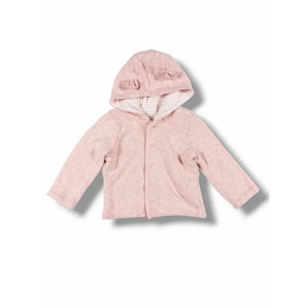 Baby Gap Reversible Bear Hoodie Pink 6-12 Months